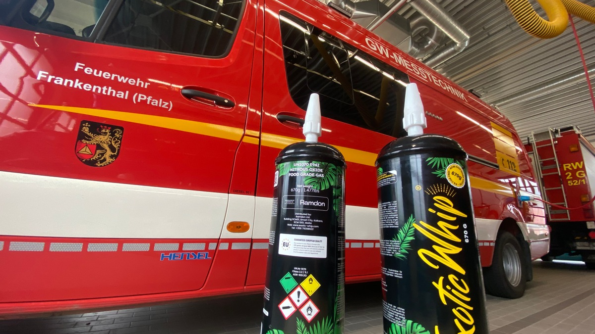 FW Frankenthal: Lachgaskartuschen lösen Feuerwehreinsatz aus - Foto: presseportal.de