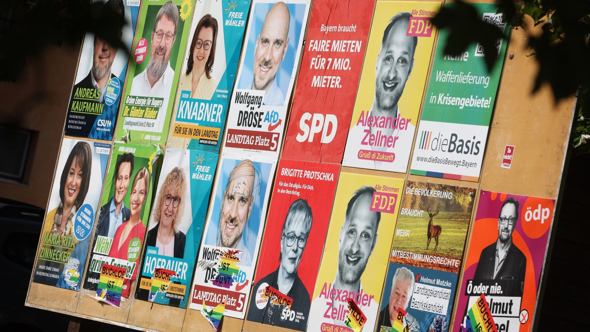 Wahlplakate verschiedener Parteien für eine Landtagswahl. - Foto: Karl-Josef Hildenbrand/dpa