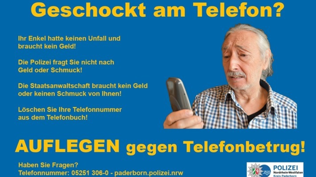 POL-PB: Geschockt am Telefon? - Betrüger erbeuten Bargeld - Foto: presseportal.de