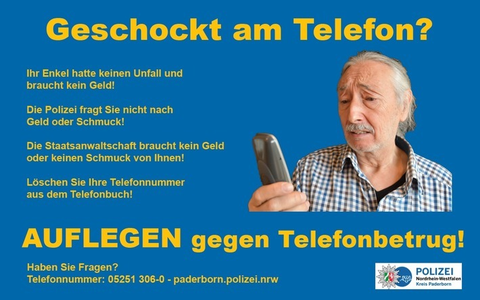 POL-PB: Geschockt am Telefon? - Betrüger erbeuten Bargeld - Foto: presseportal.de