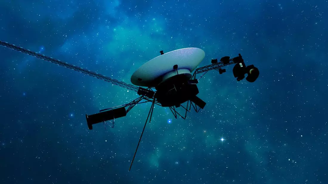 Eine künstlerische Darstellung der Raumsonde Voyager 1 der NASA auf ihrer Reise durch den interstellaren Raum bzw. den Raum zwischen den Sternen. - Bild: JPL-Caltech/NASA/dpa