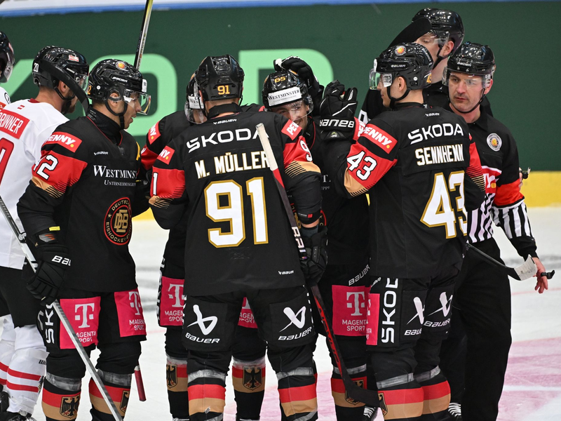 Das DEB-Team holte sich im Testspiel gegen Österreich den Sieg. - Foto: Angelika Warmuth/dpa