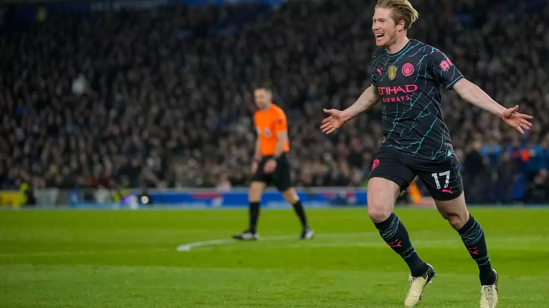 Brachte City in Brighton in Führung: Kevin De Bruyne. - Bild: Kin Cheung/AP/dpa