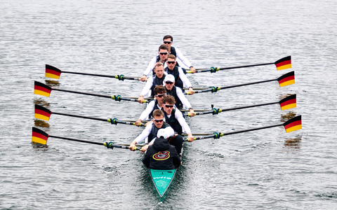 Der DRV-Achter gewann bei der EM in Szeged Silber. - Foto: Bernd Thissen/dpa/Archivbild