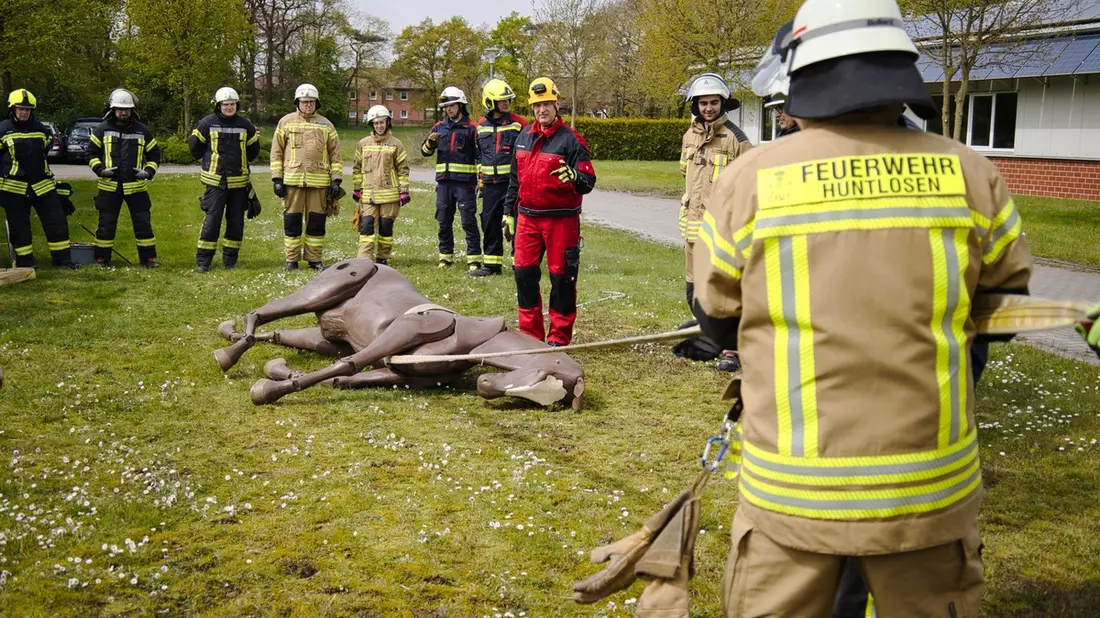 FW-OLL: Feuerwehren im Landkreis Oldenburg trainieren Großtierrettungseinsätze - Bild: presseportal.de