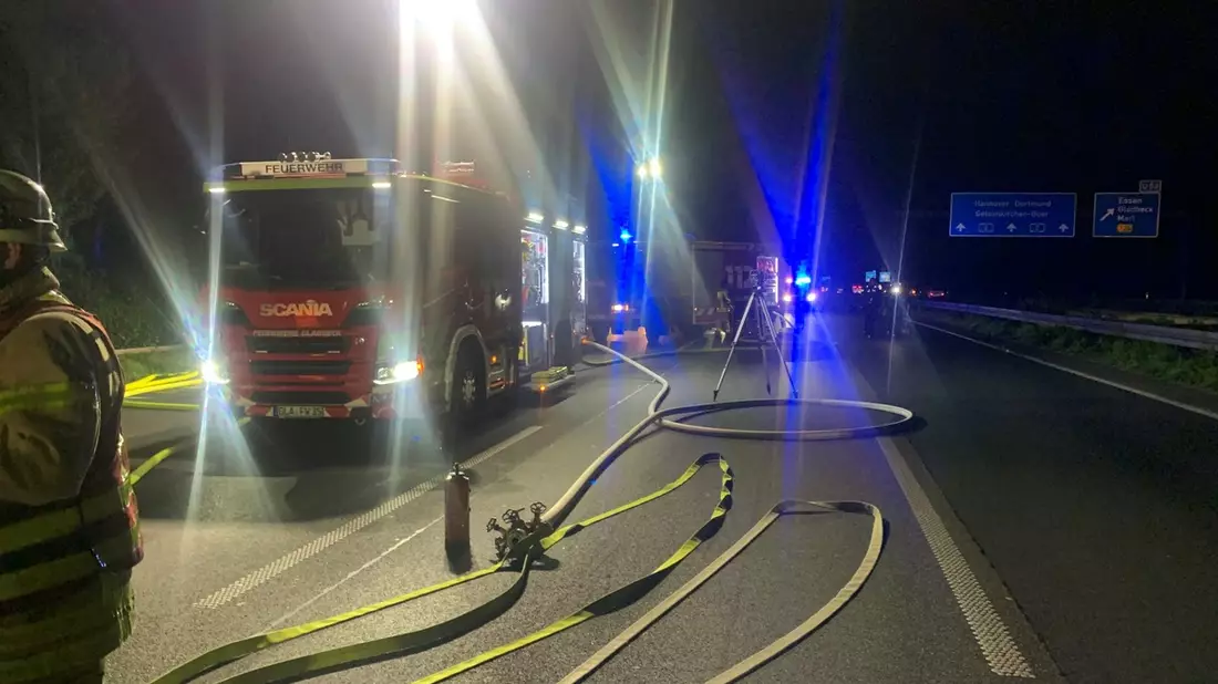 FW-GLA: Verkehrsunfall auf der BAB 2 - Bild: presseportal.de
