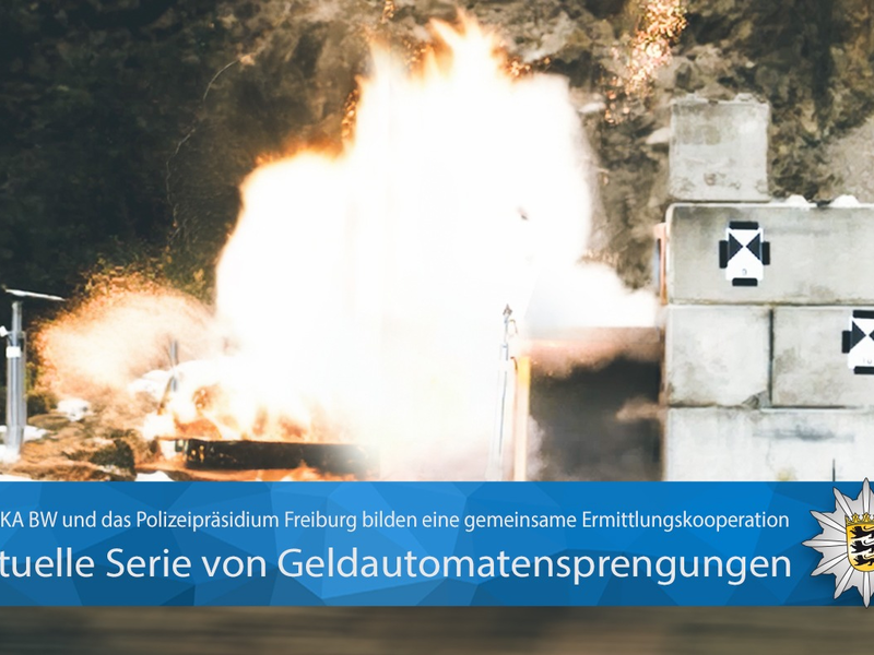 LKA-BW: Gemeinsame Pressemitteilung des Polizeipräsidiums Freiburg und des Landeskriminalamts BW zu der aktuellen Serie von Geldautomatensprengungen im Zuständigkeitsbereich des Polizeipräsidiums Freiburg - Foto: presseportal.de