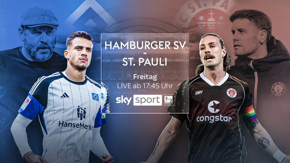 St. Pauli mit dem Matchball zum Aufstieg beim HSV, Dortmund gegen Augsburg und der VfB gegen die Bayern am Wochenende live bei Sky Sport - Bild: presseportal.de