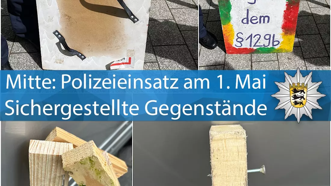 POL-S: Demonstrationsgeschehen am 1. Mai - Polizeieinsatz in der Innenstadt - Auseinandersetzungen während eines Aufzugs - Bild: presseportal.de