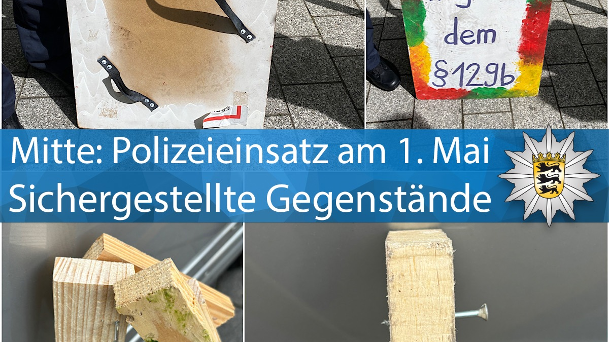 POL-S: Demonstrationsgeschehen am 1. Mai - Polizeieinsatz in der Innenstadt - Auseinandersetzungen während eines Aufzugs - Foto: presseportal.de