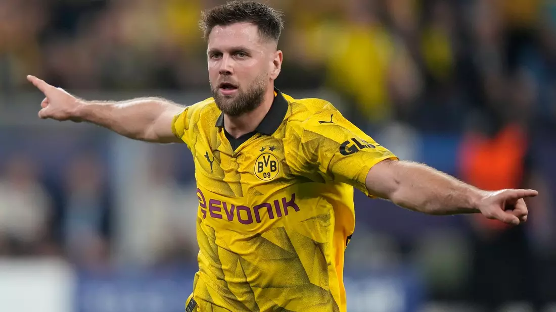 Dortmunds Niclas Füllkrug feiert seinen Siegtortrffer zum 1:0 gegen Paris Saint-Germain. - Bild: Matthias Schrader/AP