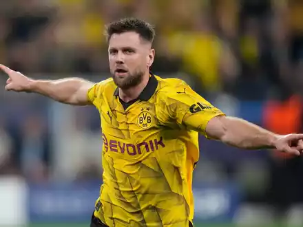 Dortmunds Niclas Füllkrug feiert seinen Siegtortrffer zum 1:0 gegen Paris Saint-Germain. - Foto: Matthias Schrader/AP