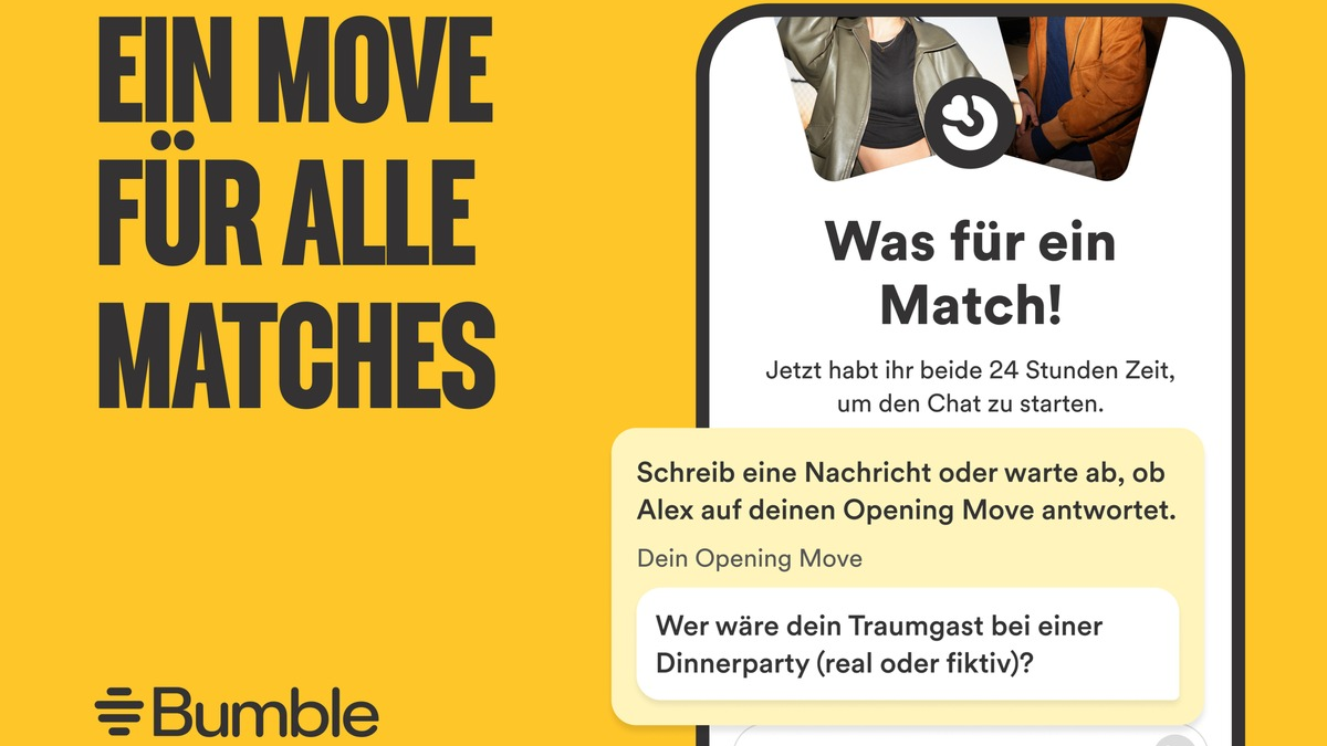 Bumble eröffnet Frauen mehr Möglichkeiten, den ersten Schritt zu machen - Foto: presseportal.de