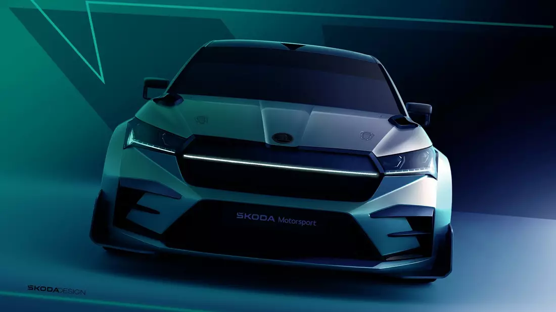 Erste Skizzen des Škoda Enyaq RS Race: Konzeptstudie verbindet Motorsport-DNA mit Nachhaltigkeit - Bild: presseportal.de