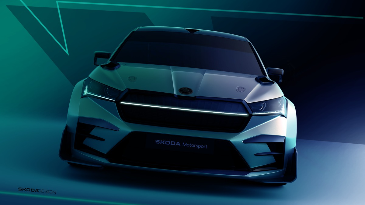 Erste Skizzen des Škoda Enyaq RS Race: Konzeptstudie verbindet Motorsport-DNA mit Nachhaltigkeit - Foto: presseportal.de