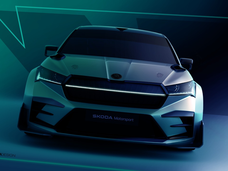 Erste Skizzen des Škoda Enyaq RS Race: Konzeptstudie verbindet Motorsport-DNA mit Nachhaltigkeit - Foto: presseportal.de