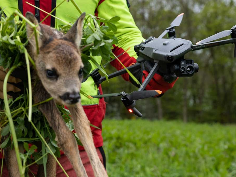 Alexander Mohr von der Copterpro GmbH: Wärmebilddrohnen im Einsatz für die Kitzrettung - Foto: presseportal.de