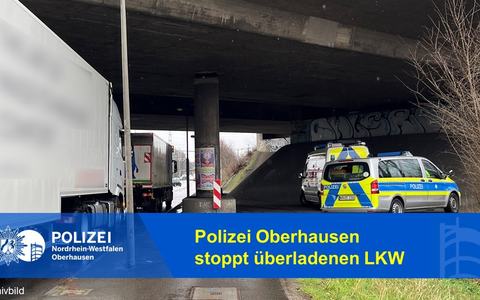 POL-OB: Polizei Oberhausen stoppt überladenen LKW - Foto: presseportal.de