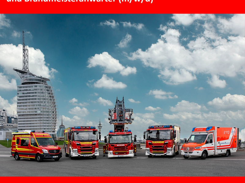 FW Bremerhaven: Aktuelle Stellenausschreibung bei der Feuerwehr Bremerhaven: Brandmeisteranwärterinnen und Brandmeisteranwärter gesucht - Foto: presseportal.de