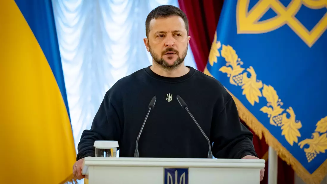 «Während Moskau den Begriff «Multipolarität» nur heuchlerisch verwendet, um seine Versuche, das Leben anderer Nationen zu kontrollieren, zu verstecken, schaffen wir ein Instrument echter Multipolarität», sagt Wolodymyr Selenskyj. - Bild: -/Ukraine Presidency/Planet Pix via ZUMA Press Wire/dpa