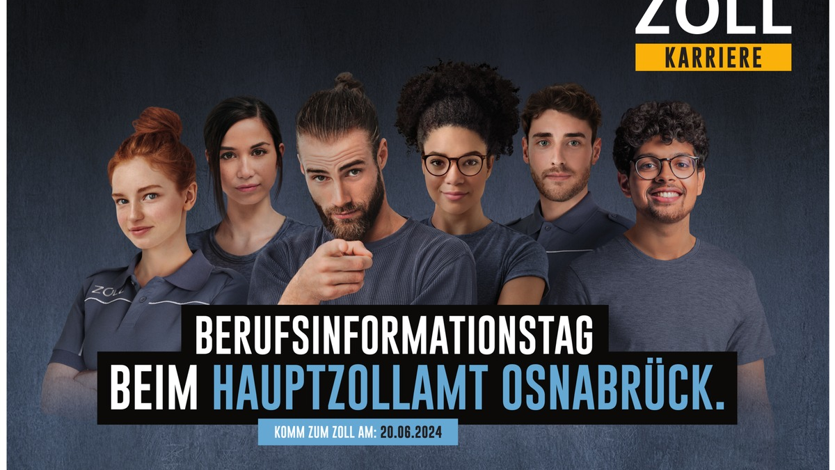 HZA-OS: Zoll-Info-Tag am 20. Juni 2024; Hauptzollamt Osnabrück gibt Blick hinter die Kulissen für ausbildungs- und studieninteressierte Jugendliche - Foto: presseportal.de