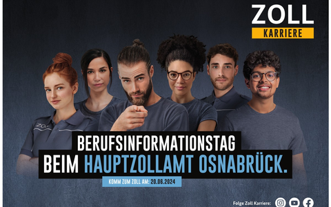 HZA-OS: Zoll-Info-Tag am 20. Juni 2024; Hauptzollamt Osnabrück gibt Blick hinter die Kulissen für ausbildungs- und studieninteressierte Jugendliche - Foto: presseportal.de