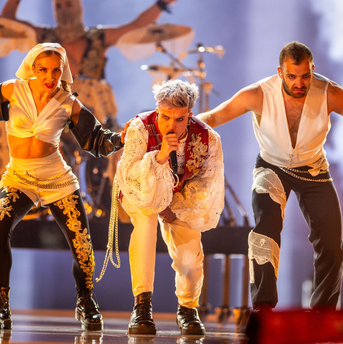 Baby Lasagna aus Kroatien im ersten Halbfinale des ESC. - Foto: Jens Büttner/dpa