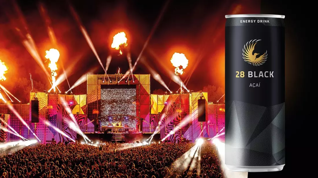 Festival-Power mit 28 BLACK / Die beliebte Energy-Drink-Marke 28 BLACK bringt deutschlandweit Energie und Geschmack auf die Festivals - Bild: presseportal.de