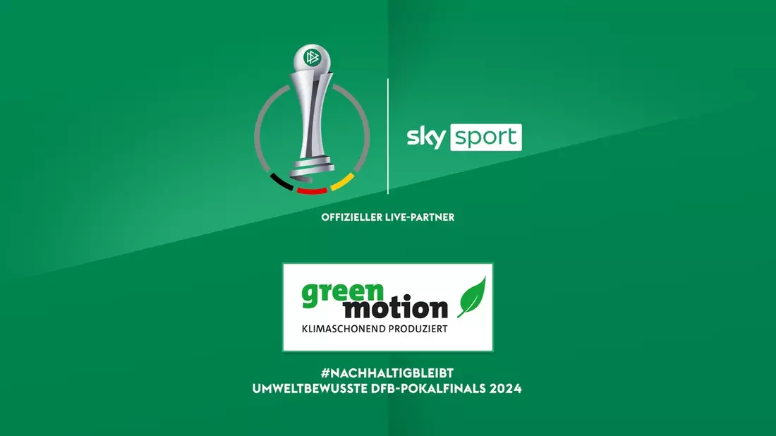 Klimaschonend produziert und mit dem Green Motion Label zertifiziert - Das DFB-Pokalfinale der Frauen zwischen Bayern München und dem VfL Wolfsburg am Donnerstag live bei Sky Sport - Bild: presseportal.de
