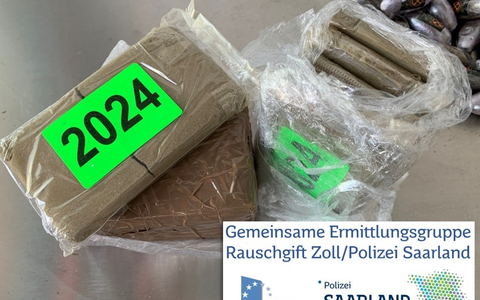 POL-SL: Festnahme mutmaßlicher Rauschgifthändler im Saarland / Gemeinsame Pressemitteilung der Gemeinsamen Ermittlungsgruppe Rauschgift Zoll/Polizei Saarland - Foto: presseportal.de