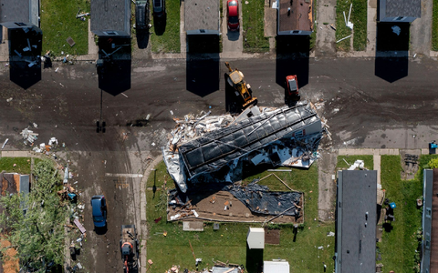 Im US-Bundesstaat Michigan hat ein Tornado Spuren hinterlassen. - Foto: Neil Blake/The Grand Rapids Press/AP/dpa
