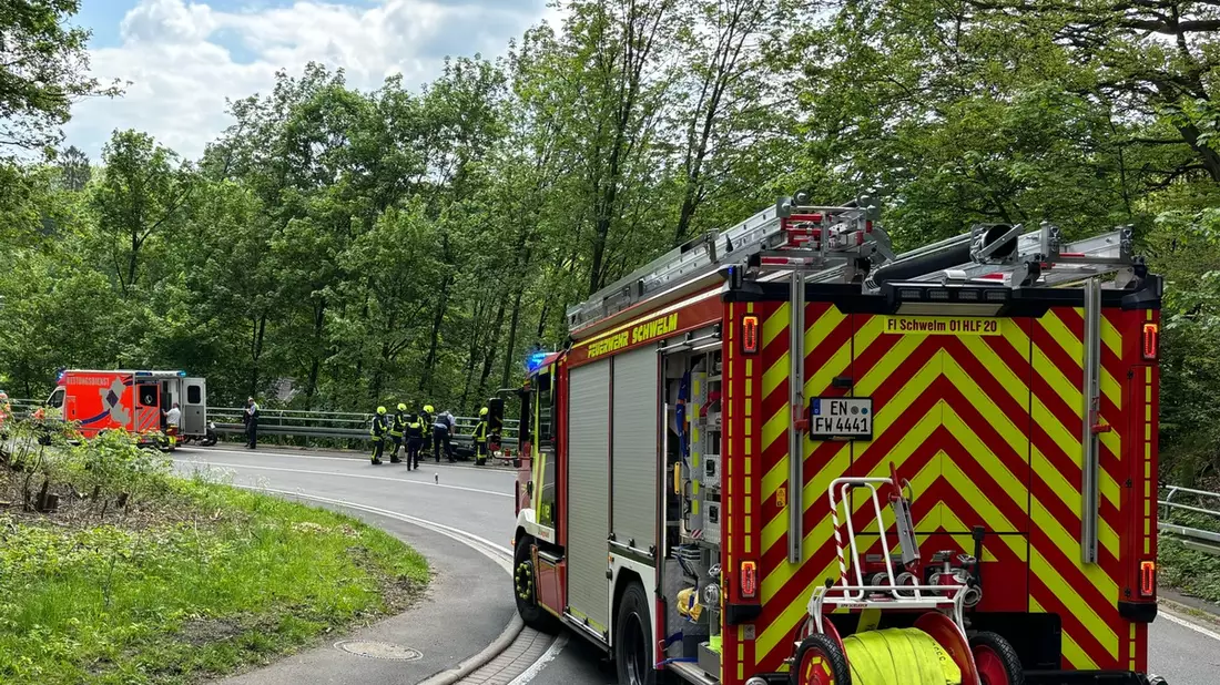 FW-EN: Verkehrsunfall mit Motorrad, Beyenburger Str. - Bild: presseportal.de