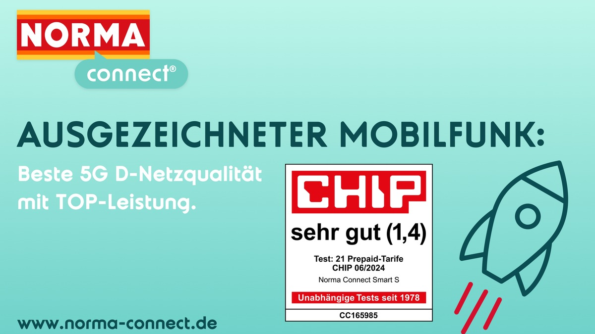Testmagazin CHIP zeichnet NORMA Connect Tarif 