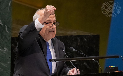 Der palästinensische Botschafter Riad Mansur bei der Vollversammlung der Vereinten Nationen in New York. - Foto: Manuel Elias/UN Photo/dpa