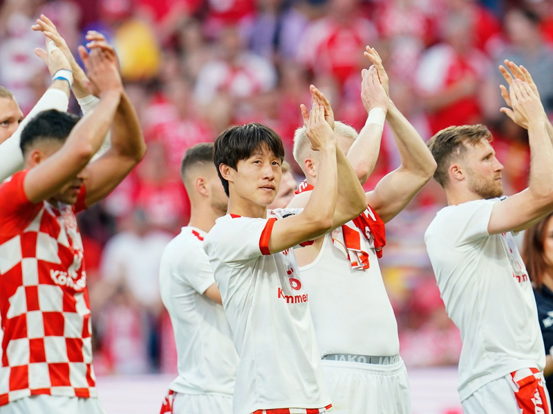 Die Mainzer feiern ihren Heimsieg gegen den BVB. - Foto: Uwe Anspach/dpa