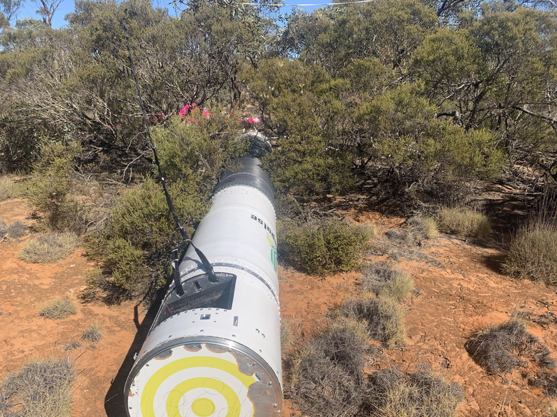 Die Trägerrakete SR75 des Start-ups HyImpulse ist nach ihrem Testflug in Australien wieder auf dem Weg nach Deutschland. - Foto: HyImpulse/CNC/dpa
