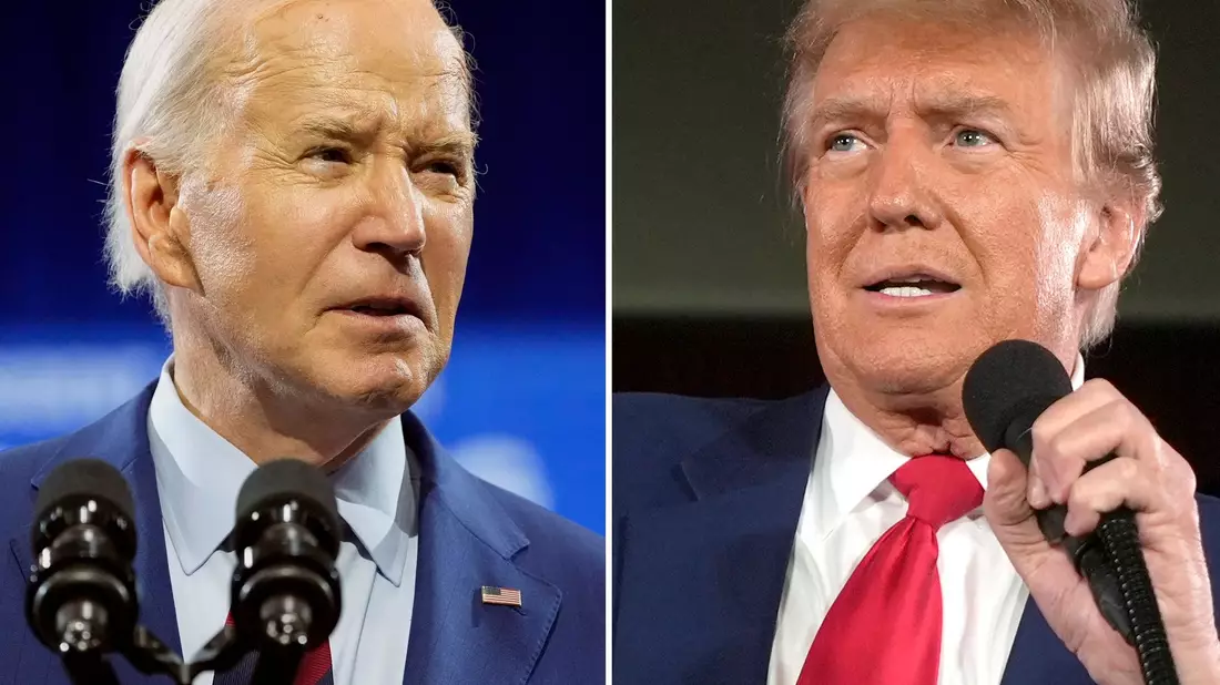 US-Präsident Joe Biden und der republikanische Präsidentschaftskandidat Donald Trump. - Bild: -/AP/dpa