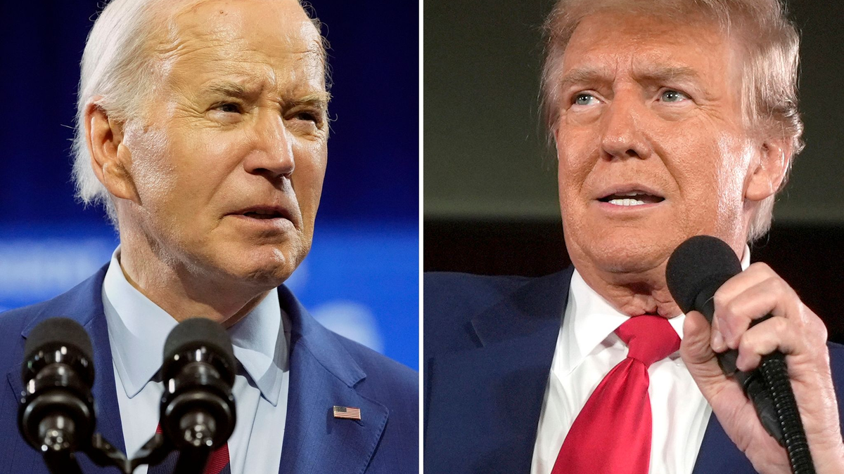 US-Präsident Joe Biden und der republikanische Präsidentschaftskandidat Donald Trump. - Foto: -/AP/dpa