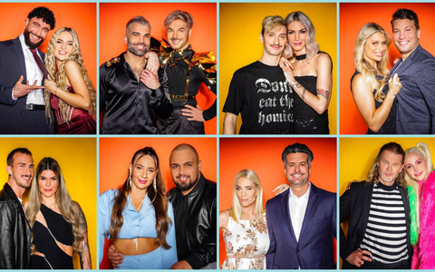 Diese Paare sind 2024 in der RTL-Show «Das Sommerhaus der Stars - Kampf der Promipaare» dabei: oben v.l. Influencer Umut Tekin und Emma Fernlund, Rafi Rachek und Reality-Icon Sam Dylan, Model und Influencerin Tessa Bergmeier und Freund Jakob, Vanessa Schmitt und Raúl Richter - unten v.l. Reality-Personality Gloria Glumac und Freund Michael, TV-Sternchen Alessia Herren und Partner Can, Designerin Sarah Kern und Tobias Pankow, Model Theresia Fischer und Stefan Kleiser. - Foto: Stefan Gregorowius/RTL/dpa