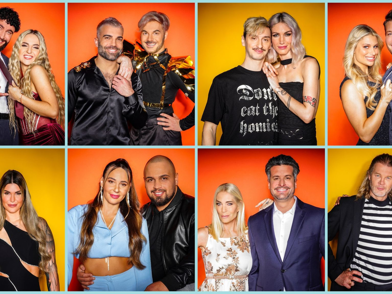 Diese Paare sind 2024 in der RTL-Show «Das Sommerhaus der Stars - Kampf der Promipaare» dabei: oben v.l. Influencer Umut Tekin und Emma Fernlund, Rafi Rachek und Reality-Icon Sam Dylan, Model und Influencerin Tessa Bergmeier und Freund Jakob, Vanessa Schmitt und Raúl Richter - unten v.l. Reality-Personality Gloria Glumac und Freund Michael, TV-Sternchen Alessia Herren und Partner Can, Designerin Sarah Kern und Tobias Pankow, Model Theresia Fischer und Stefan Kleiser. - Foto: Stefan Gregorowius/RTL/dpa