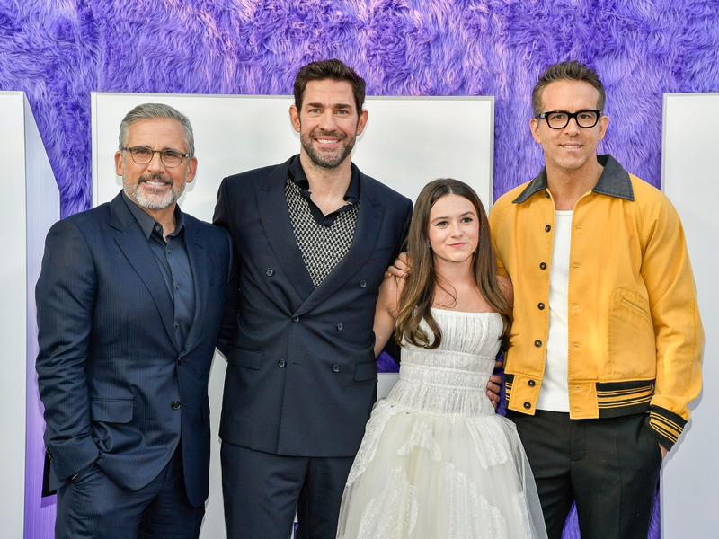 Steve Carell (l-r) John Krasinski, Cailey Fleming und Ryan Reynolds bei der Premiere von «IF: Imaginäre Freunde» in New York. - Foto: Evan Agostini/Invision via AP/dpa