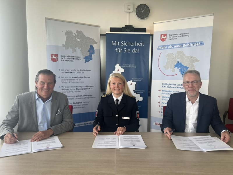 POL-GOE: Gemeinsame Präventionsarbeit von Schulen und Polizei Erneuerung der Kooperationsvereinbarung der PD Göttingen mit den RLSB Braunschweig und Hannover - Foto: presseportal.de