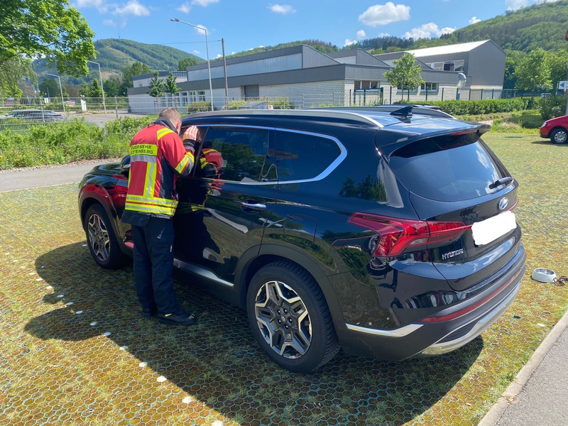 FW-PL: Feuerwehr befreit Hund aus überhitztem Auto. Besitzer genießt den Tag im Freizeitbad. - Foto: presseportal.de