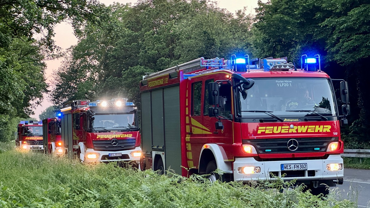 FW Hünxe: Aufwendige Personensuche - Hubschrauber im Einsatz - Foto: presseportal.de