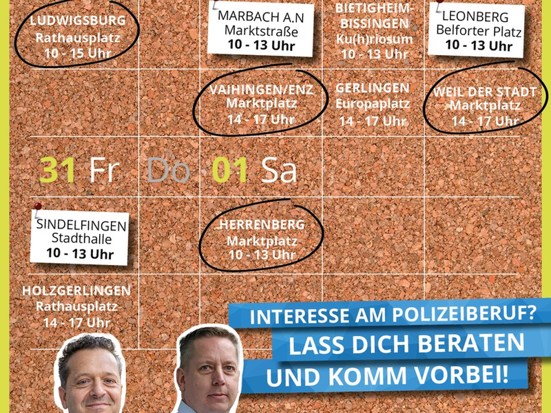 POL-LB: Landkreis Böblingen und Ludwigsburg: Einstellungsberater des Polizeipräsidiums Ludwigsburg sind wieder mit dem Karrieremobil auf Pfingsttour - Foto: presseportal.de