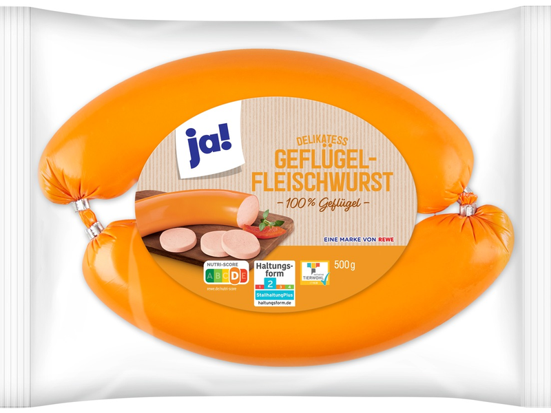 Firma OVO Vertriebs-GmbH ruft „ja! Delikatess Geflügelfleischwurst, 500g“ zurück - Foto: presseportal.de