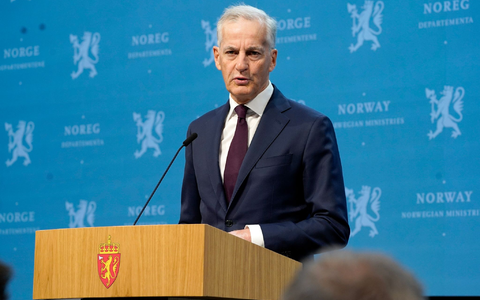Der norwegische Ministerpräsident Jonas Gahr Støre kündigt an, dass die Regierung Palästina als unabhängigen Staat anerkennen wird. - Foto: Erik Flaaris Johansen/NTB/dpa