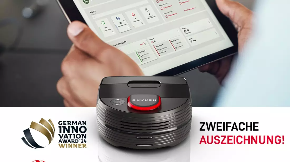 Zweifache Auszeichnung für Nexaro: B2B Saugroboter Nexaro NR 1500 mit Red Dot Design Award und Nexaro HUB mit German Innovation Award prämiert - Bild: presseportal.de