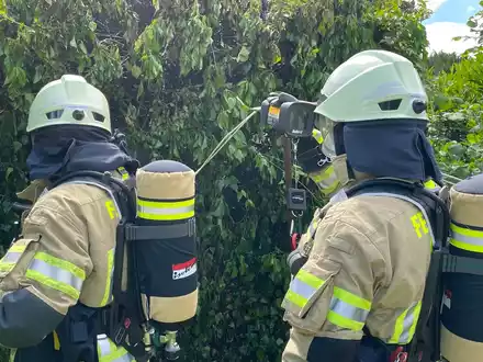 FW Lehrte: Gas-Abflammgerät gegen Unkraut setz Hecke in brand - Foto: presseportal.de