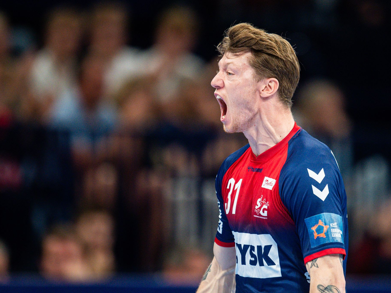 Flensburgs Emil Jakobsen war mit elf Toren der beste Werfer im Halbfinale gegen Bukarest. - Foto: Noah Wedel/dpa